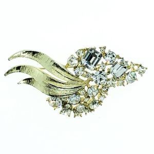 Decorative Golden Color Rhinestone Brooch